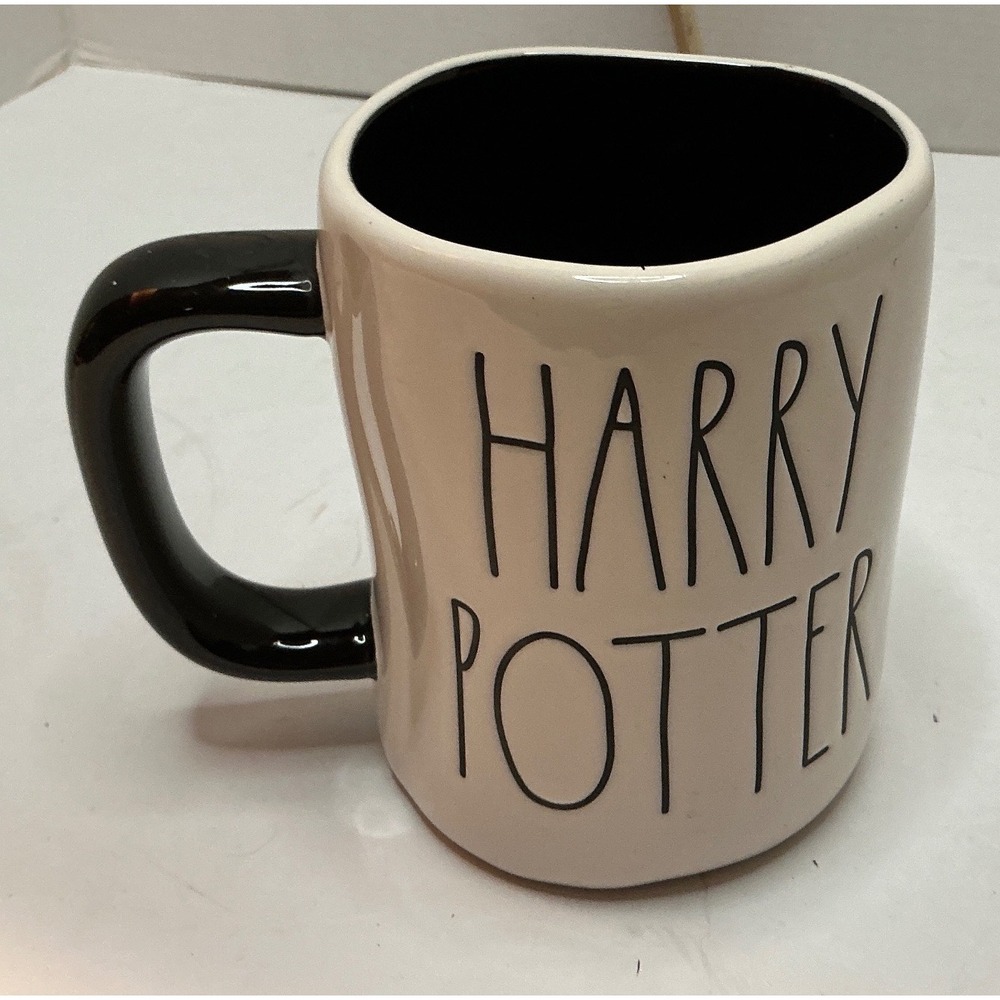 Rae Dunn Harry Potter Coffee Mug Lightning Bolt Glasses White Black‎ Ceramic Cup